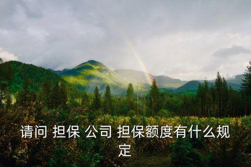 請問 擔(dān)保 公司 擔(dān)保額度有什么規(guī)定