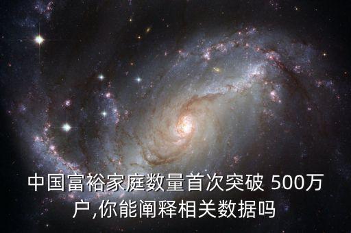 中國富裕家庭數(shù)量首次突破 500萬戶,你能闡釋相關(guān)數(shù)據(jù)嗎