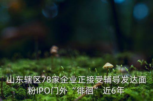 山東轄區(qū)78家企業(yè)正接受輔導(dǎo)發(fā)達面粉IPO門外“徘徊”近6年