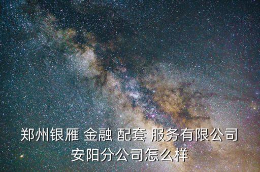 鄭州銀雁 金融 配套 服務(wù)有限公司安陽(yáng)分公司怎么樣