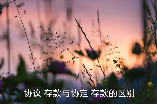  協(xié)議 存款與協(xié)定 存款的區(qū)別