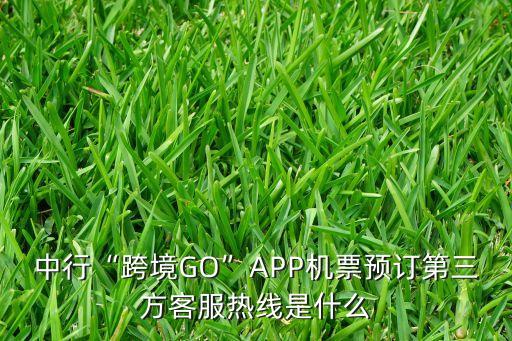 中行“跨境GO”APP機票預訂第三方客服熱線是什么