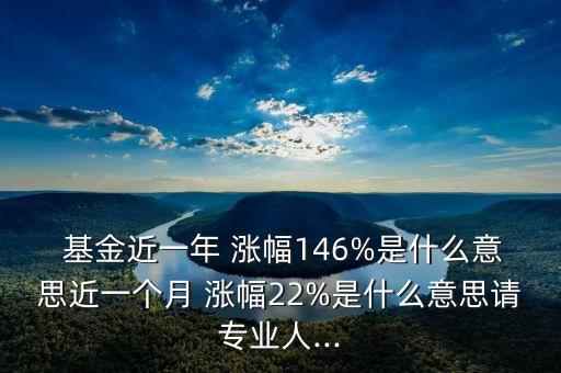  基金近一年 漲幅146%是什么意思近一個(gè)月 漲幅22%是什么意思請(qǐng)專業(yè)人...