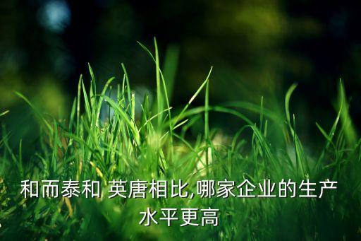 和而泰和 英唐相比,哪家企業(yè)的生產(chǎn)水平更高