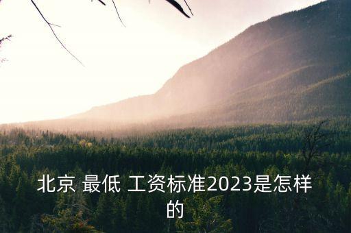 北京 最低 工資標準2023是怎樣的