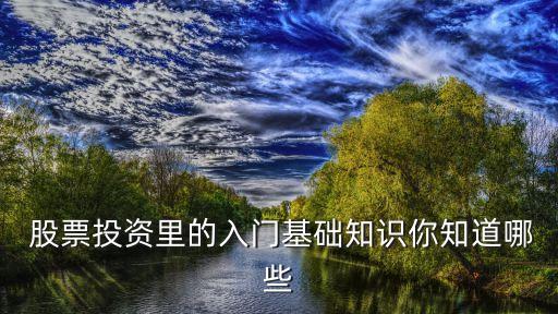  股票投資里的入門(mén)基礎(chǔ)知識(shí)你知道哪些