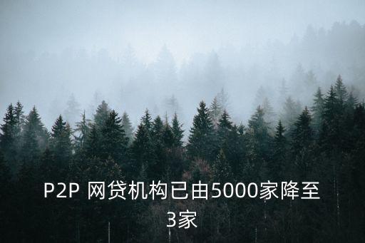 P2P 網(wǎng)貸機構(gòu)已由5000家降至3家