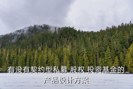 有沒有契約型私募 股權 投資基金的產(chǎn)品設計方案