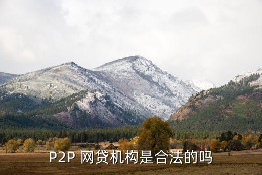 P2P 網(wǎng)貸機構(gòu)是合法的嗎