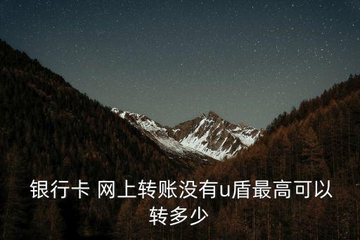  銀行卡 網(wǎng)上轉賬沒有u盾最高可以轉多少