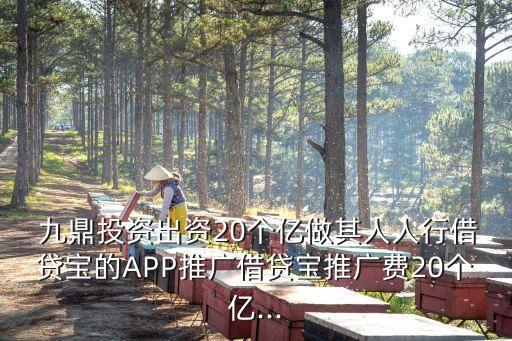  九鼎投資出資20個(gè)億做其人人行借貸寶的APP推廣借貸寶推廣費(fèi)20個(gè)億...