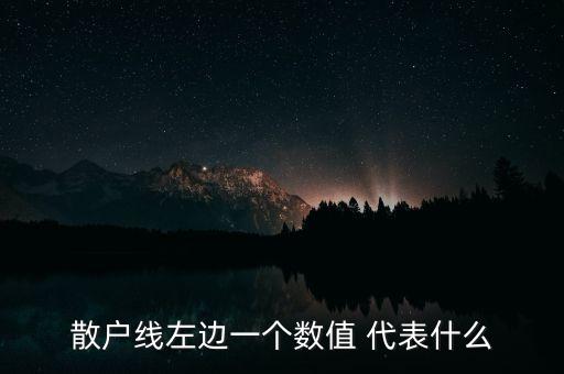 散戶線左邊一個(gè)數(shù)值 代表什么