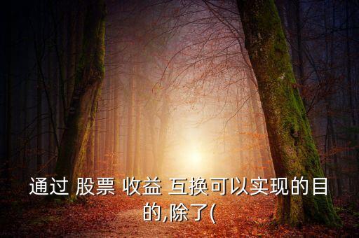 股票收益互換資格,下列關(guān)于股票收益互換的說法中錯誤的是