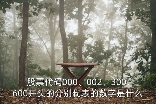  股票代碼000、002、300、600開(kāi)頭的分別代表的數(shù)字是什么