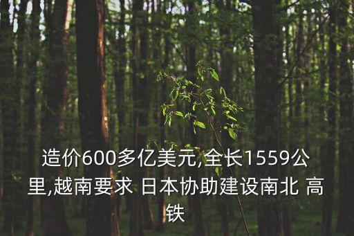 造價600多億美元,全長1559公里,越南要求 日本協(xié)助建設南北 高鐵