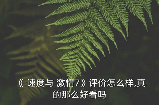 《 速度與 激情7》評(píng)價(jià)怎么樣,真的那么好看嗎