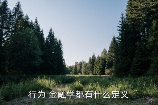 行為 金融學(xué)都有什么定義