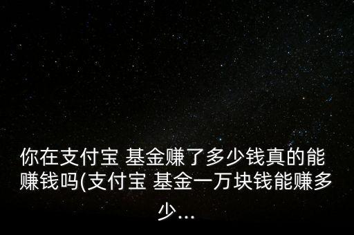 你在支付寶 基金賺了多少錢真的能 賺錢嗎(支付寶 基金一萬塊錢能賺多少...