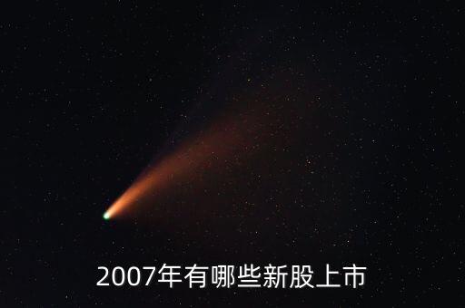 2007年有哪些新股上市