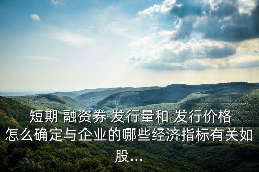  短期 融資券 發(fā)行量和 發(fā)行價格怎么確定與企業(yè)的哪些經(jīng)濟指標有關(guān)如股...