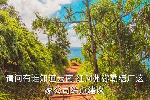 請問有誰知道云南 紅河州彌勒糖廠這家公司給點建議