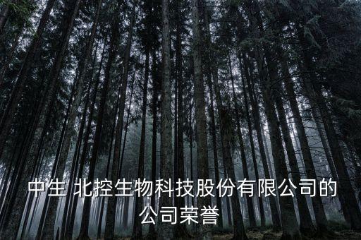  中生 北控生物科技股份有限公司的公司榮譽(yù)