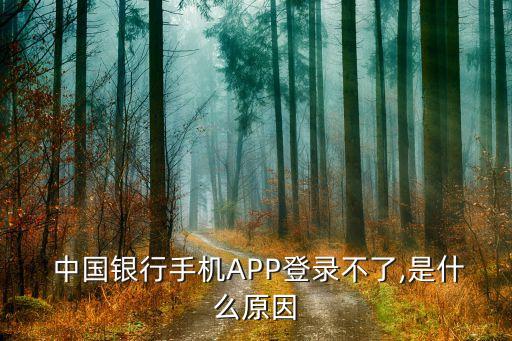  中國銀行手機(jī)APP登錄不了,是什么原因