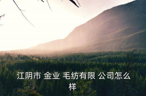  江陰市 金業(yè) 毛紡有限 公司怎么樣