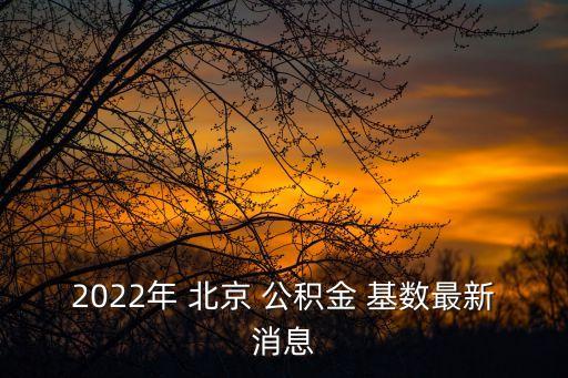 2022年 北京 公積金 基數(shù)最新消息