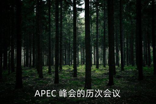 APEC 峰會(huì)的歷次會(huì)議