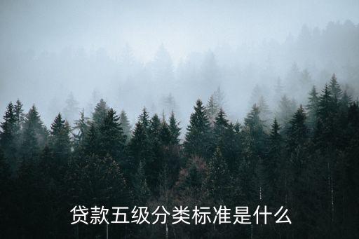  貸款五級分類標準是什么