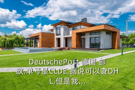 DeutschePost 德國 郵政,單號是CLDE,據(jù)說可以查DHL,但是我...