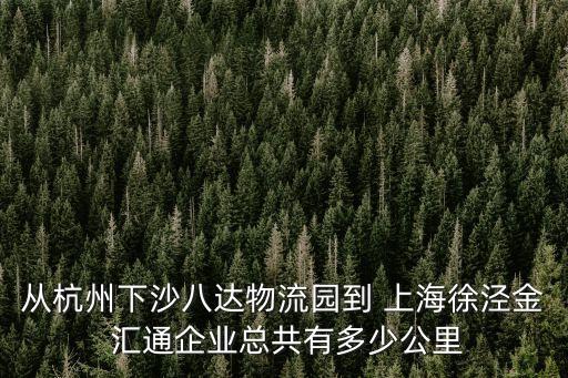 從杭州下沙八達物流園到 上海徐涇金 匯通企業(yè)總共有多少公里