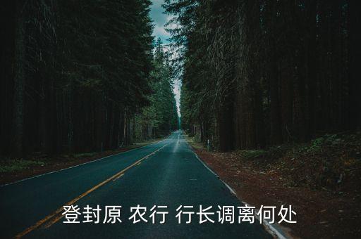 登封原 農(nóng)行 行長(zhǎng)調(diào)離何處