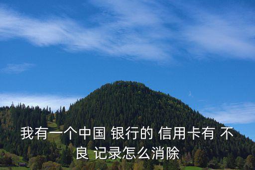 我有一個(gè)中國(guó) 銀行的 信用卡有 不良 記錄怎么消除