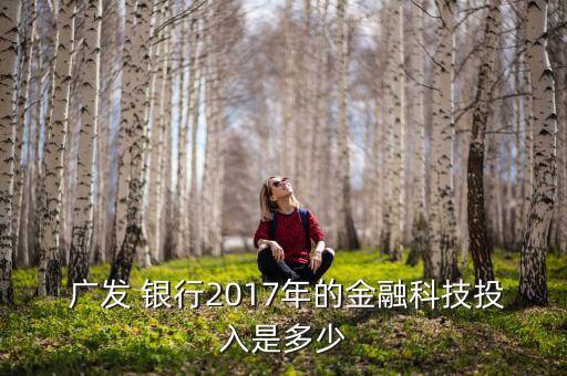  廣發(fā) 銀行2017年的金融科技投入是多少