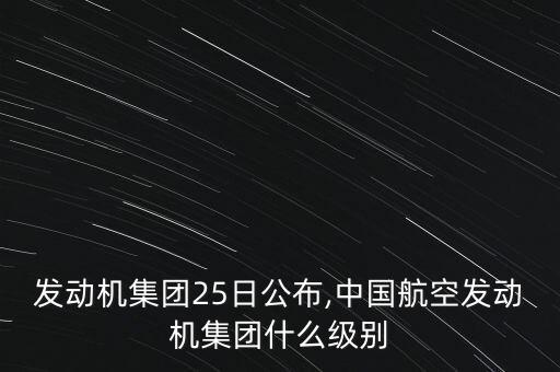 航空發(fā)動(dòng)機(jī)集團(tuán)25日公布,中國航空發(fā)動(dòng)機(jī)集團(tuán)什么級別