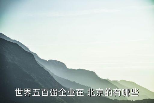 世界五百強企業(yè)在 北京的有哪些