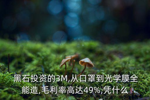  黑石投資的3M,從口罩到光學(xué)膜全能造,毛利率高達(dá)49%,憑什么