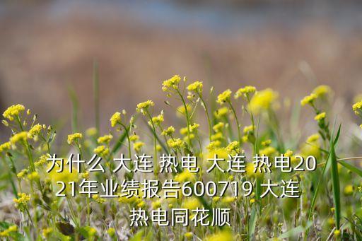 為什么 大連 熱電 大連 熱電2021年業(yè)績報(bào)告600719 大連 熱電同花順