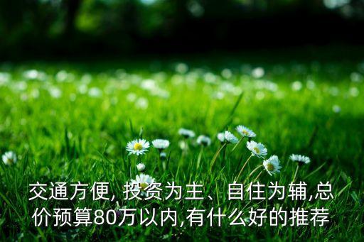 交通方便, 投資為主、自住為輔,總價預算80萬以內(nèi),有什么好的推薦