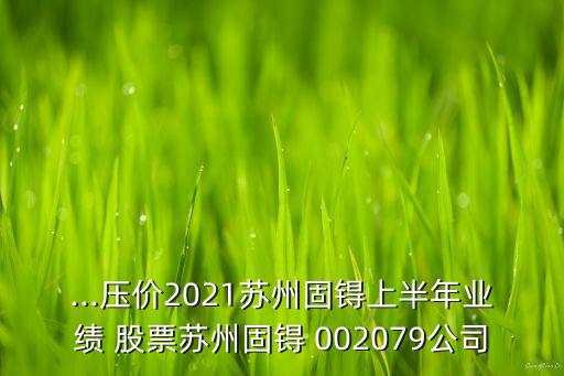 ...壓價(jià)2021蘇州固锝上半年業(yè)績 股票蘇州固锝 002079公司