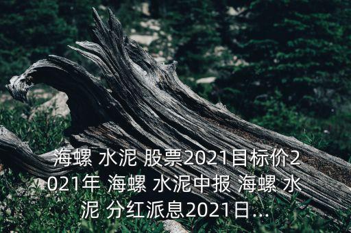  海螺 水泥 股票2021目標價2021年 海螺 水泥中報 海螺 水泥 分紅派息2021日...