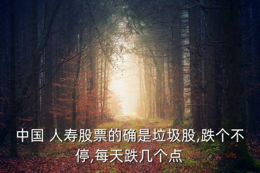 中國 人壽股票的確是垃圾股,跌個(gè)不停,每天跌幾個(gè)點(diǎn)