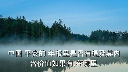 中國(guó) 平安的 年報(bào)里是否有提及其內(nèi)含價(jià)值如果有,在哪里