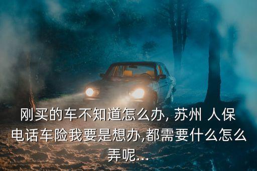 剛買的車不知道怎么辦, 蘇州 人保電話車險我要是想辦,都需要什么怎么弄呢...