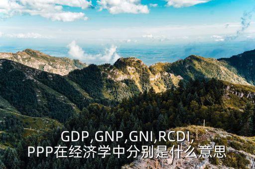 GDP,GNP,GNI,RCDI,PPP在經(jīng)濟(jì)學(xué)中分別是什么意思