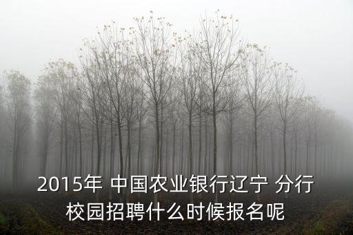 2015年 中國(guó)農(nóng)業(yè)銀行遼寧 分行校園招聘什么時(shí)候報(bào)名呢