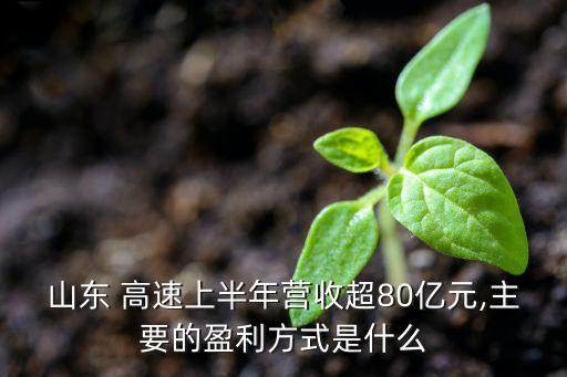 山東 高速上半年?duì)I收超80億元,主要的盈利方式是什么