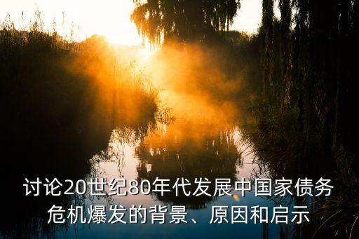 討論20世紀80年代發(fā)展中國家債務危機爆發(fā)的背景、原因和啟示